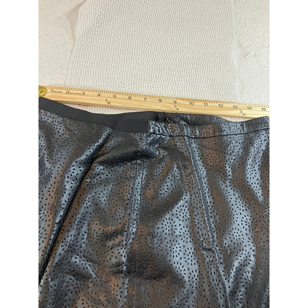 Premise Studio Black Mesh Laser Cut Scalloped Midi Skirt Size 10 NWT - Picture 6 of 7